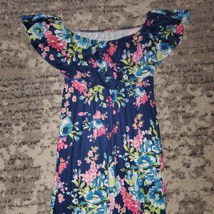 Off Shoulder Flowered Maxi Dress || Large || Like new!